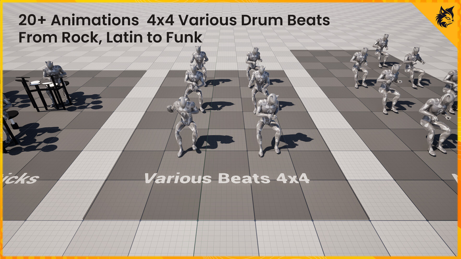 Drummer Animation Pack 3D model_3