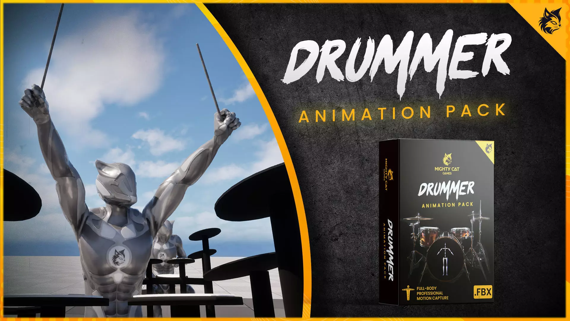 Drummer Animation Pack 3D model_0