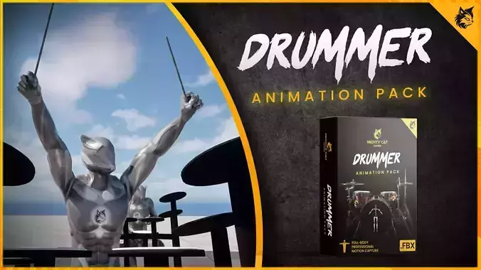 Drummer Animation Pack 3D model