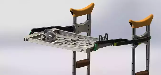 Modern Crutches with Tray 3D model