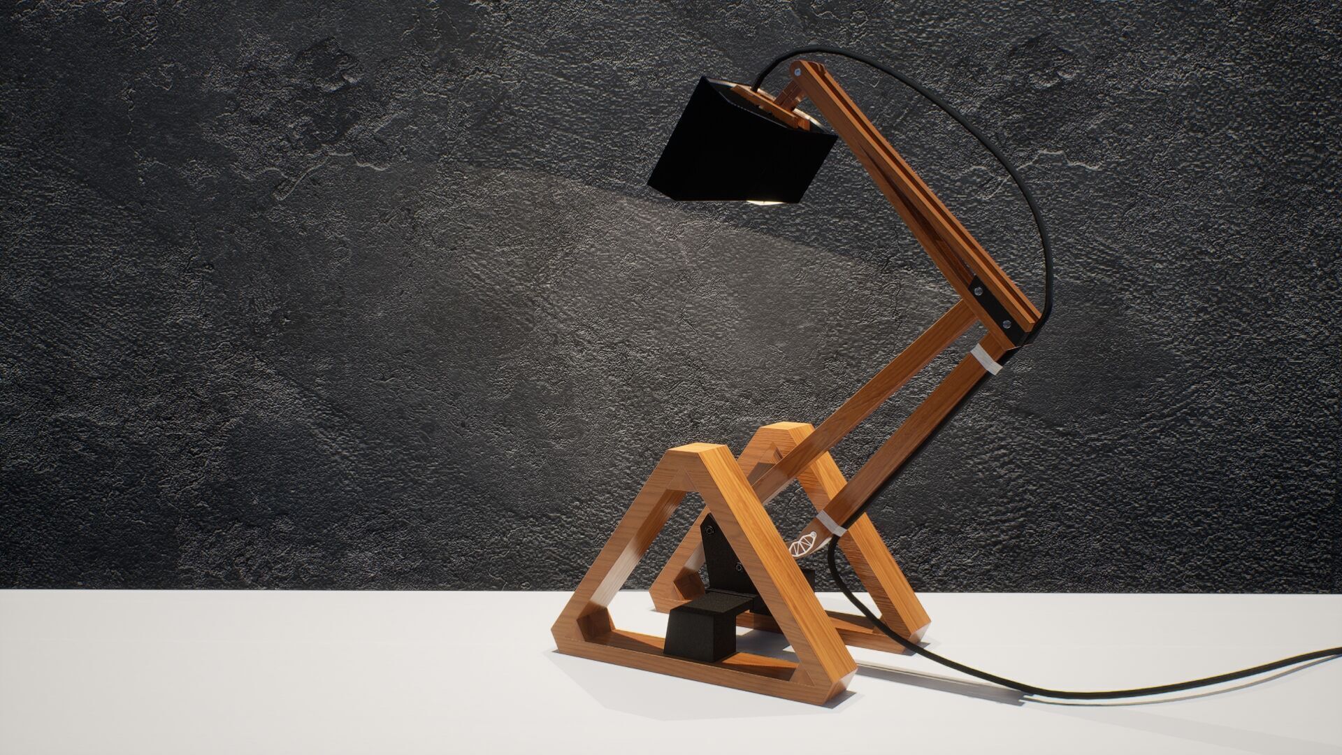 Futuristic Desk Lamp Free low-poly 3D model_4