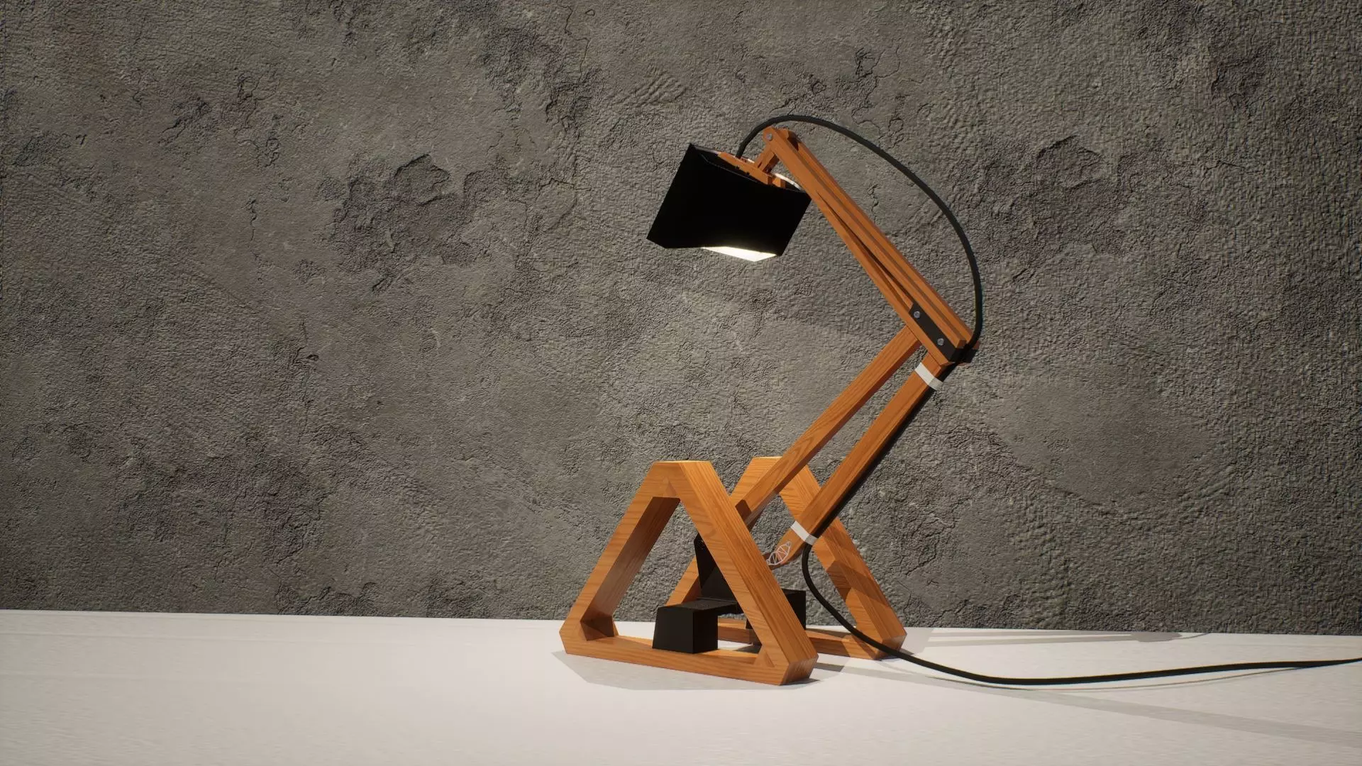 Futuristic Desk Lamp Free low-poly 3D model_0