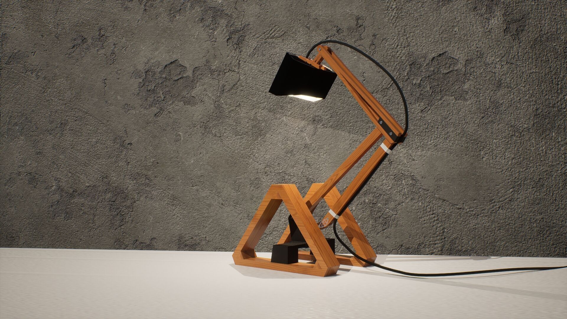 Futuristic Desk Lamp Free low-poly 3D model_1