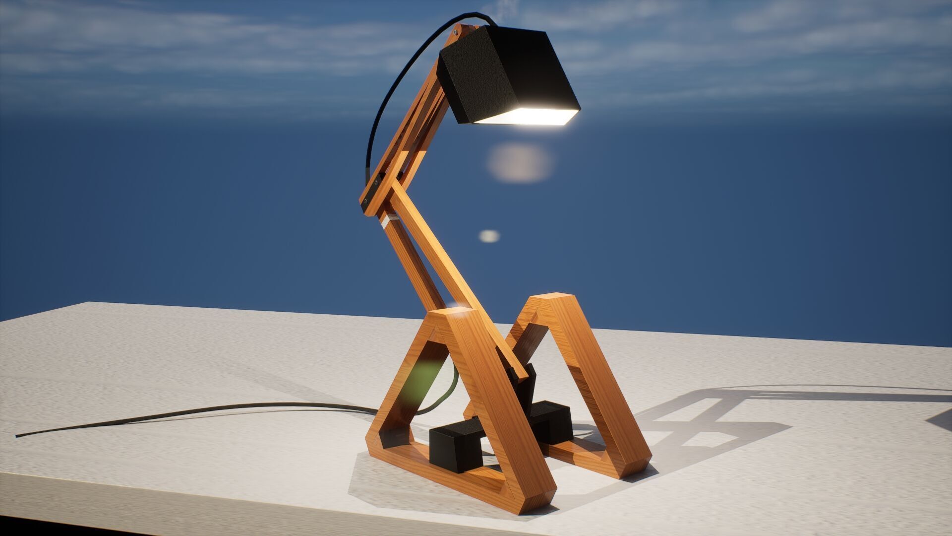 Futuristic Desk Lamp Free low-poly 3D model_2