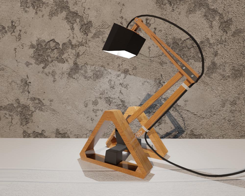 Futuristic Desk Lamp Free low-poly 3D model_5