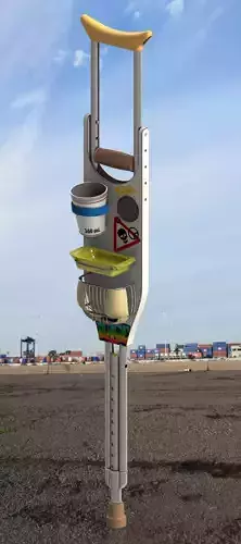 Crutches with Tray 3D model
