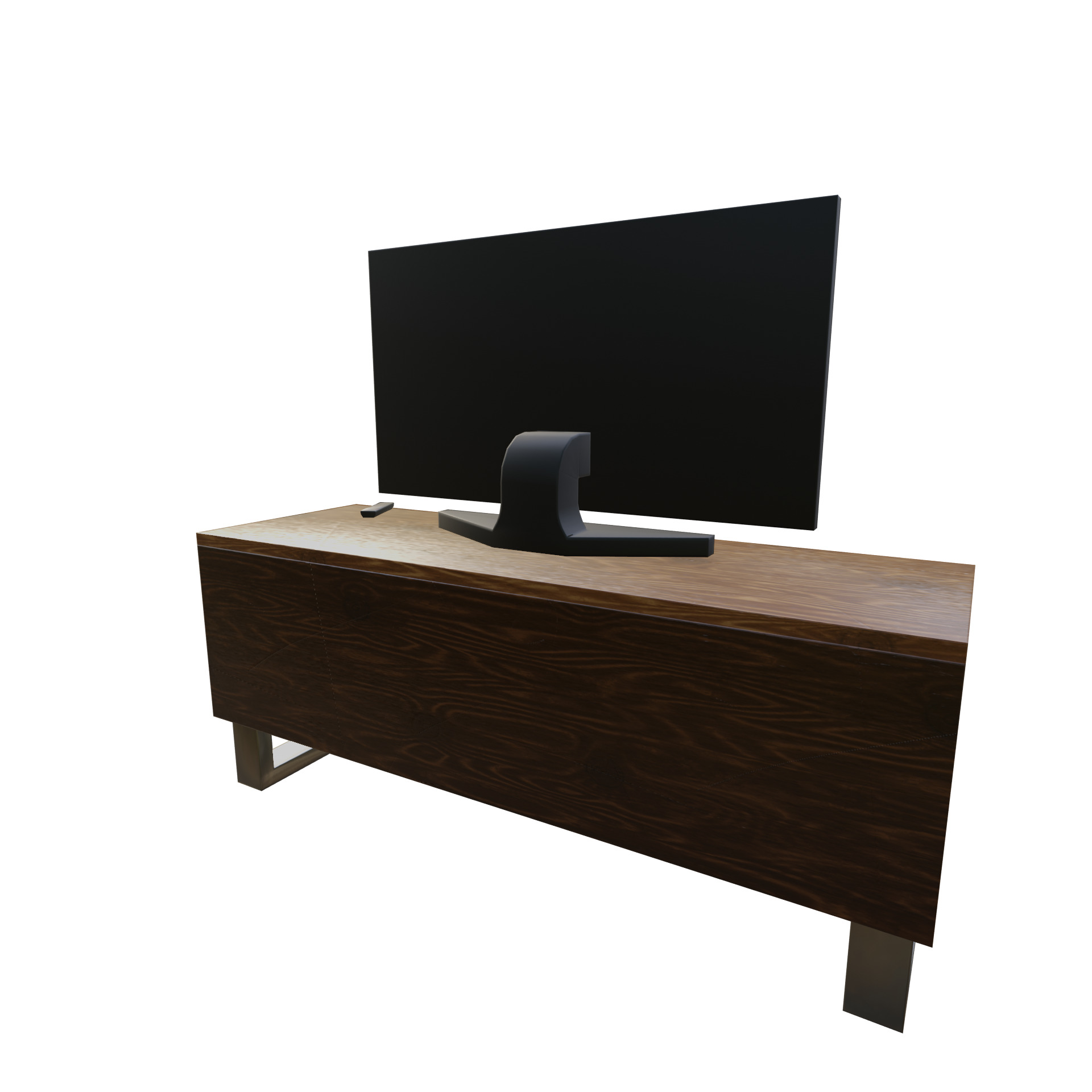 TV Table Low-poly 3D model_3