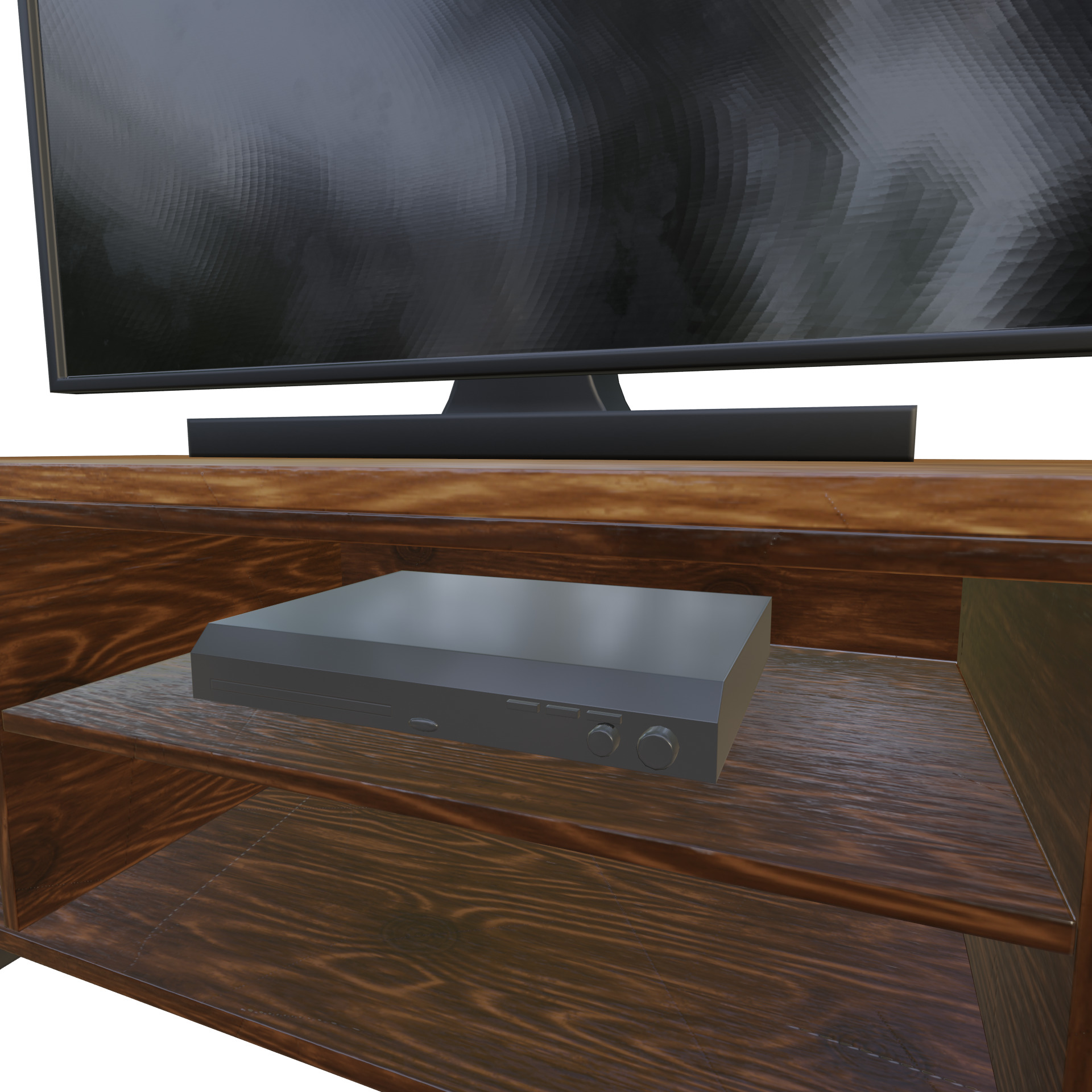 TV Table Low-poly 3D model_5