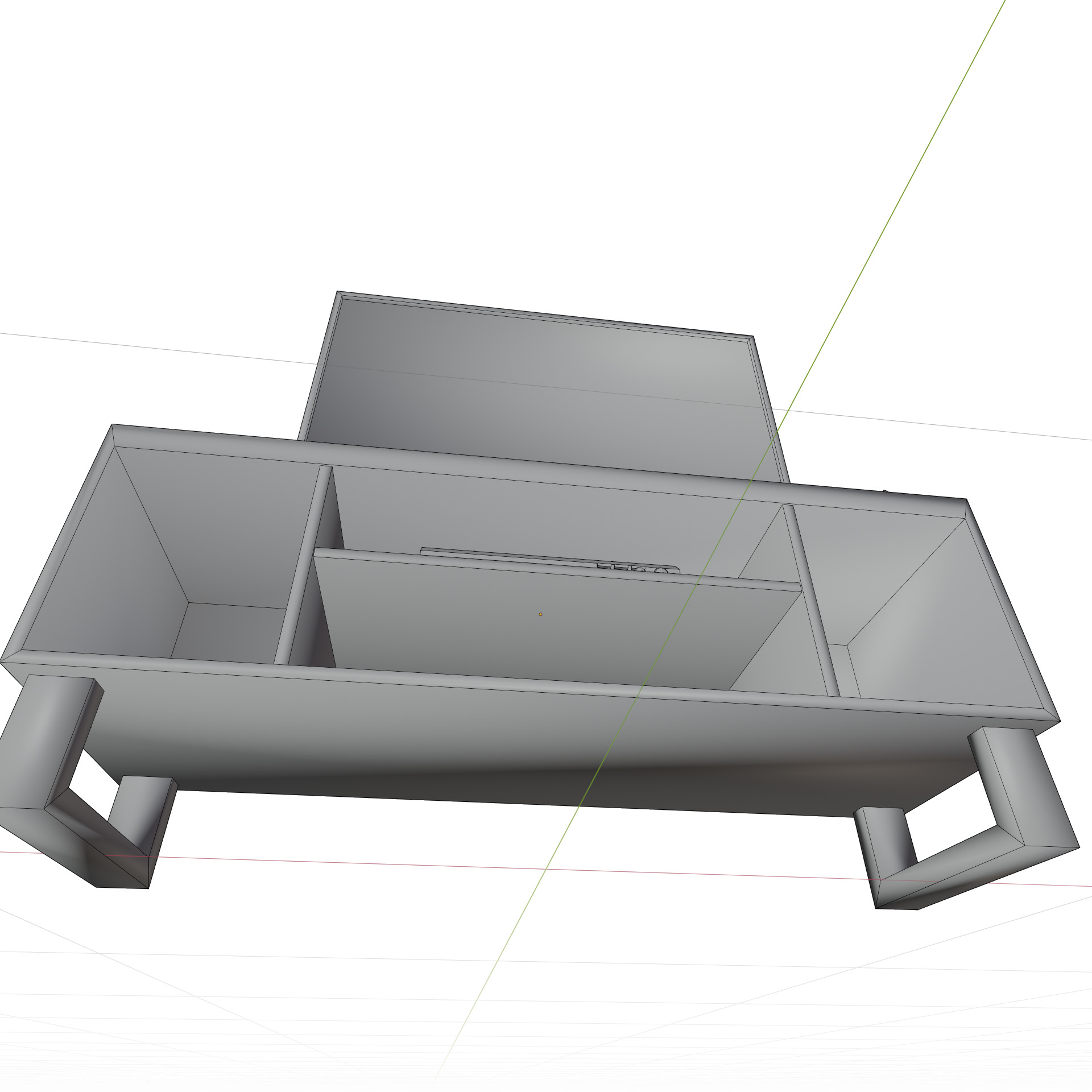 TV Table Low-poly 3D model_9