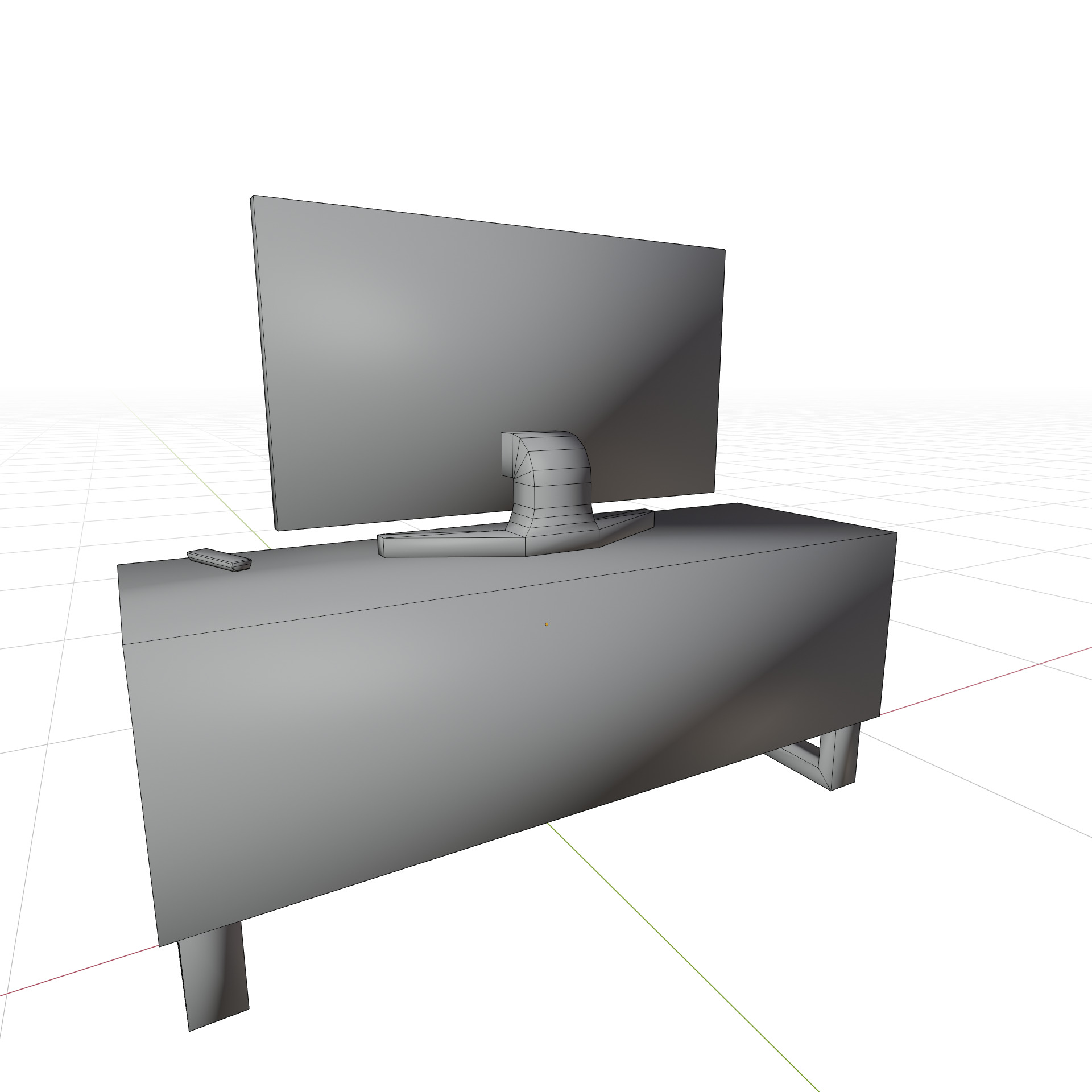 TV Table Low-poly 3D model_11