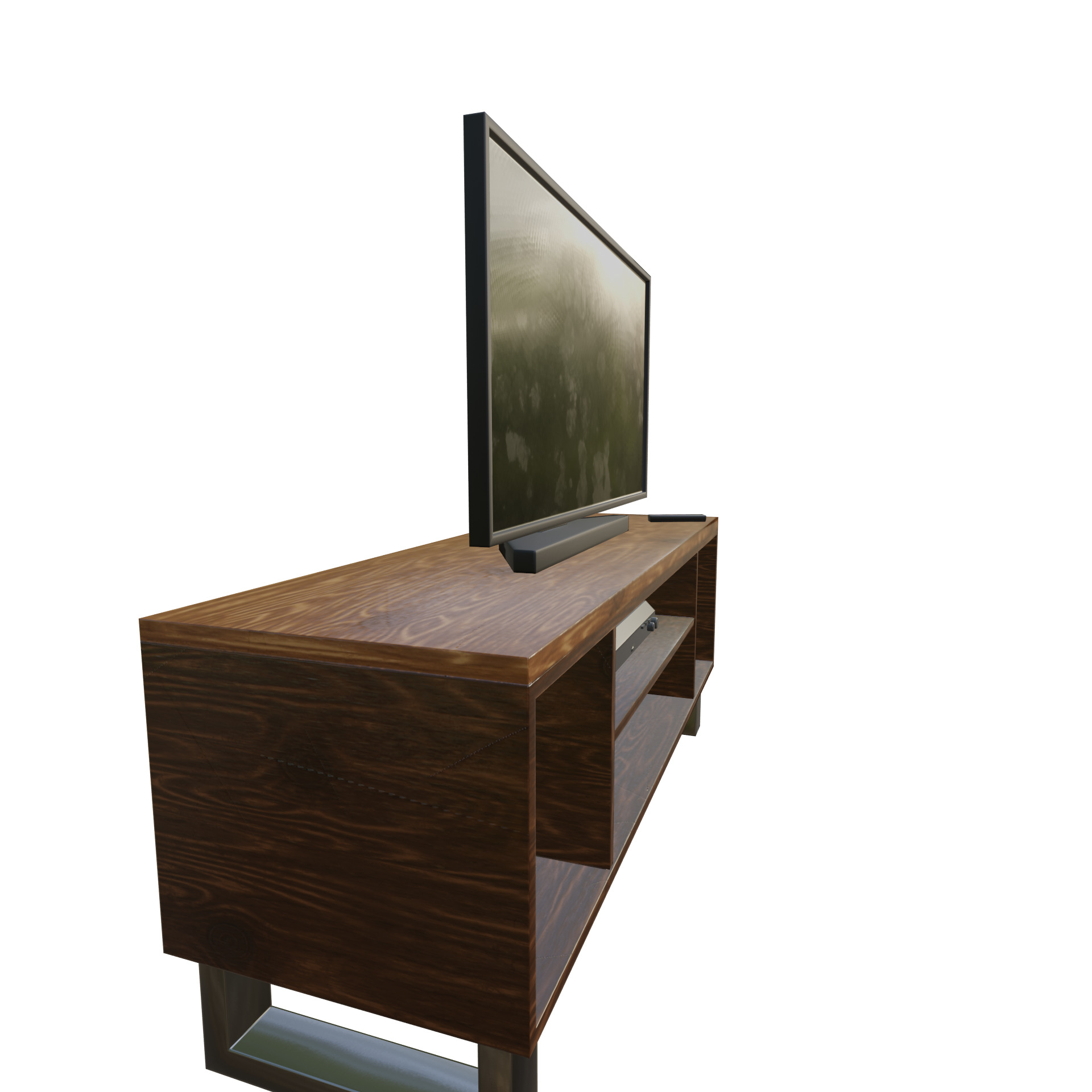 TV Table Low-poly 3D model_2