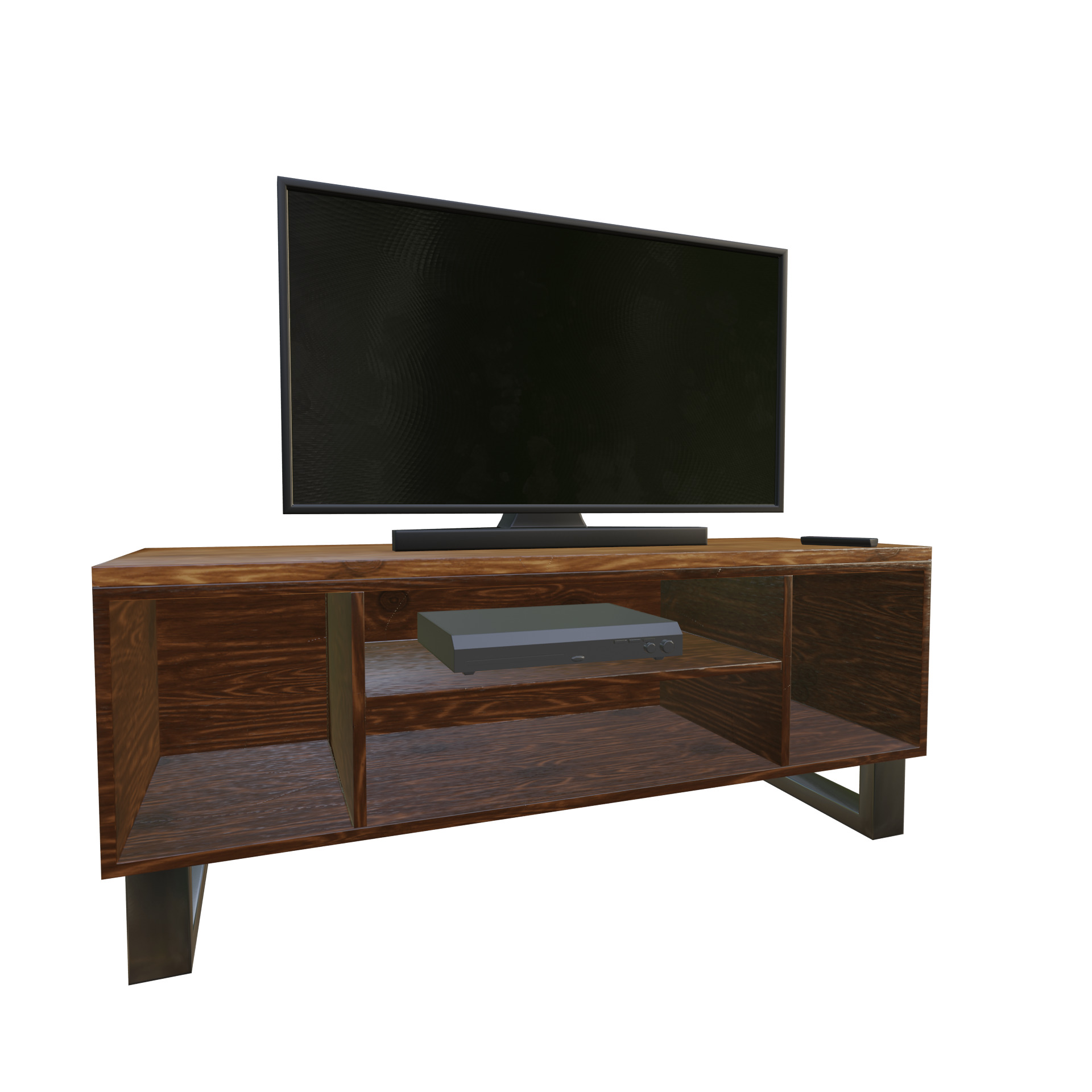 TV Table Low-poly 3D model_1