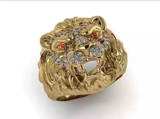  Royal lion ring hiphop 3dm stl rander details 