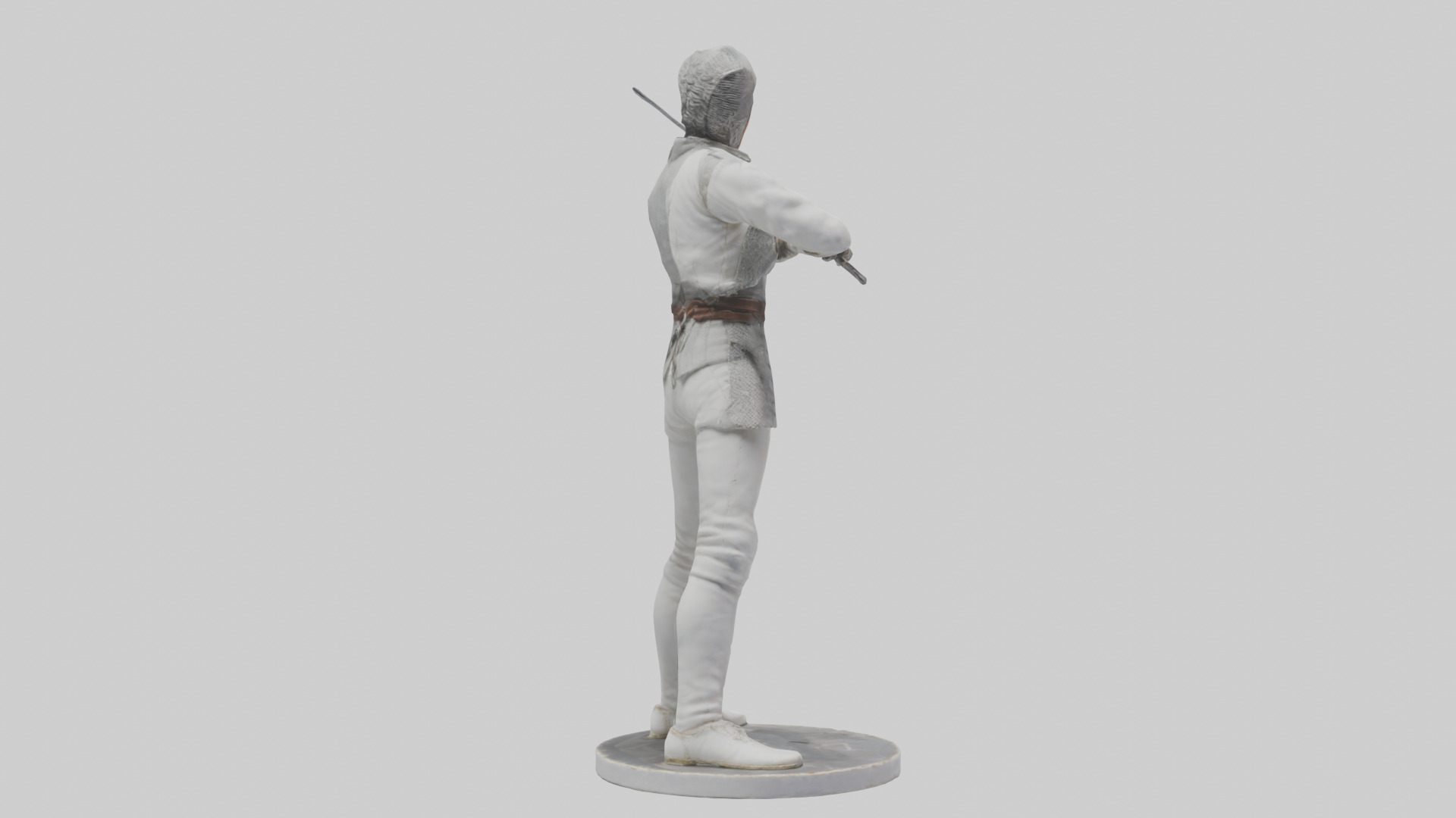 Fencing Duelist in Attack Pose statue model 3D model_2
