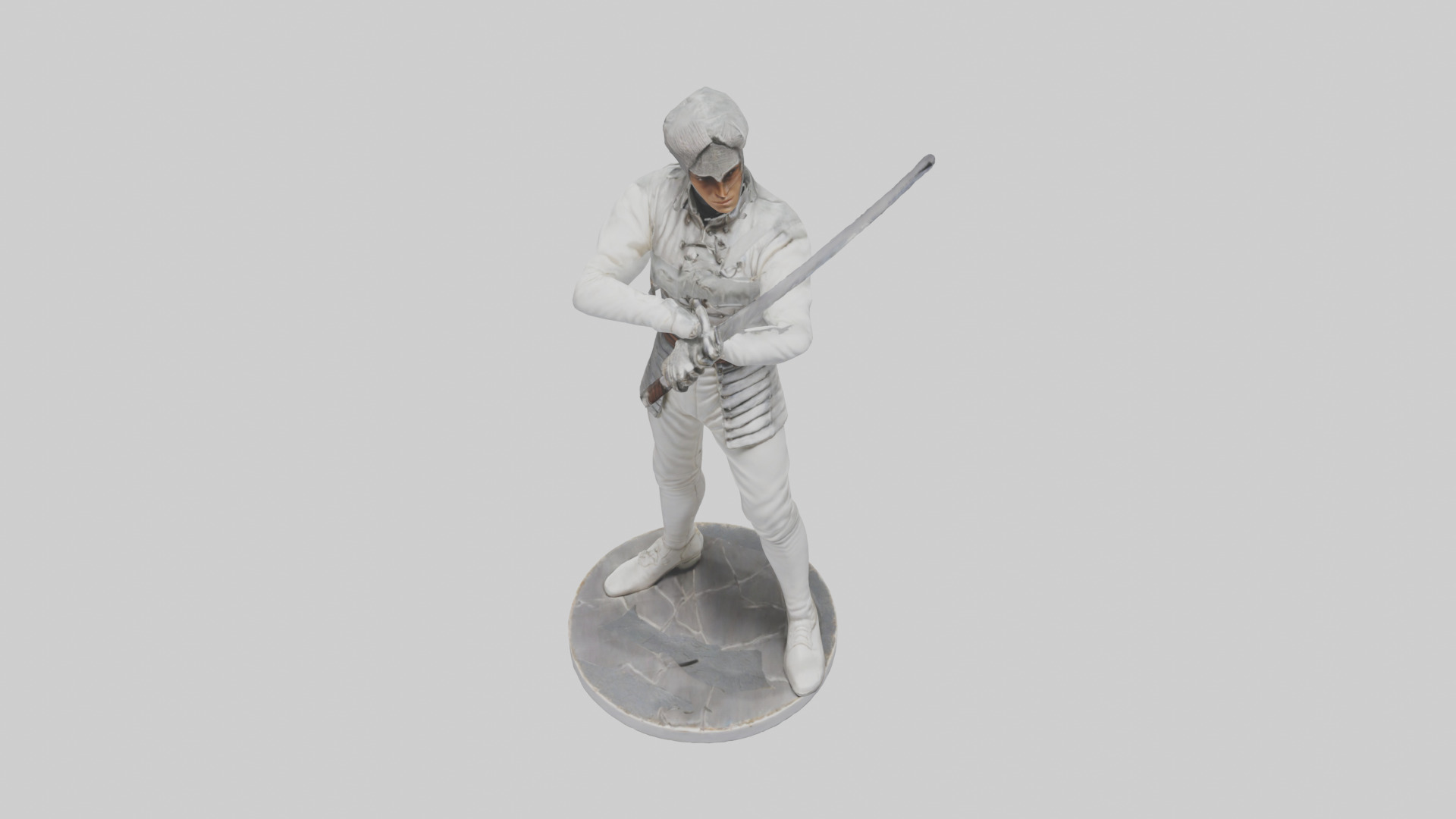 Fencing Duelist in Attack Pose statue model 3D model_16
