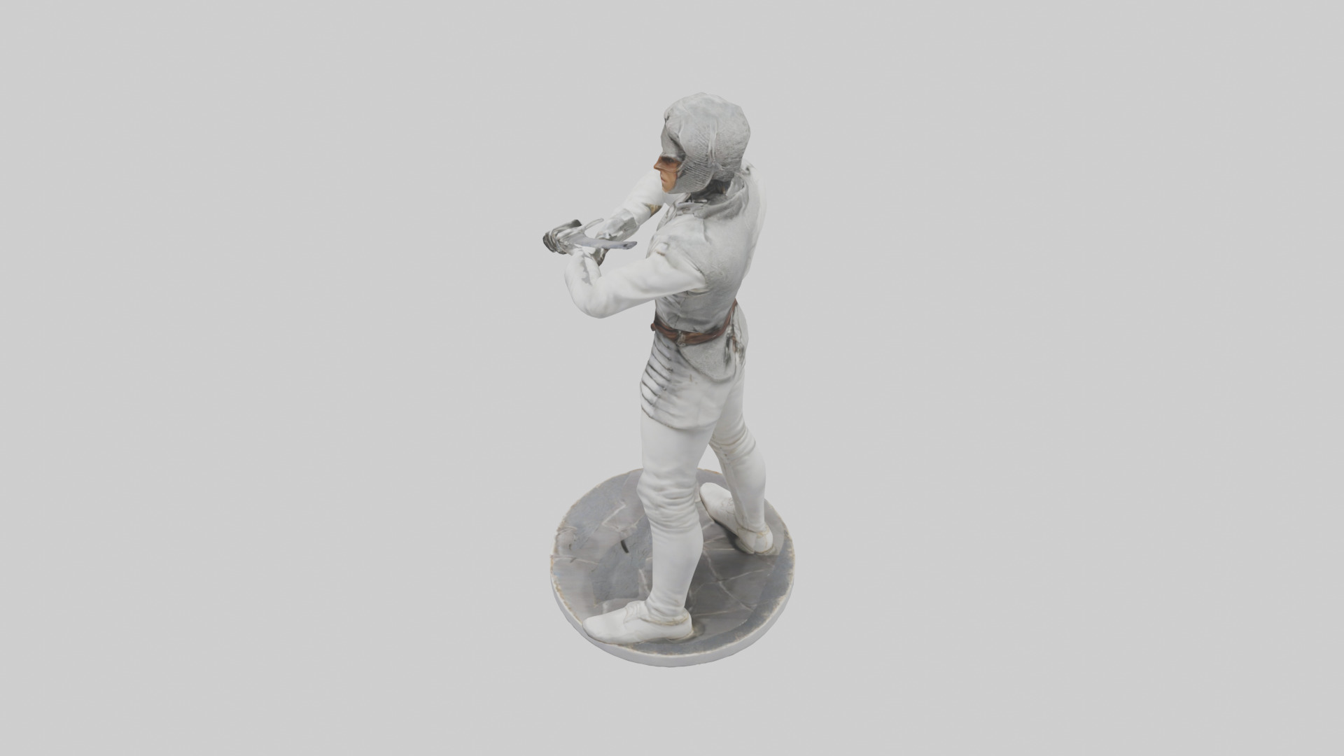 Fencing Duelist in Attack Pose statue model 3D model_17