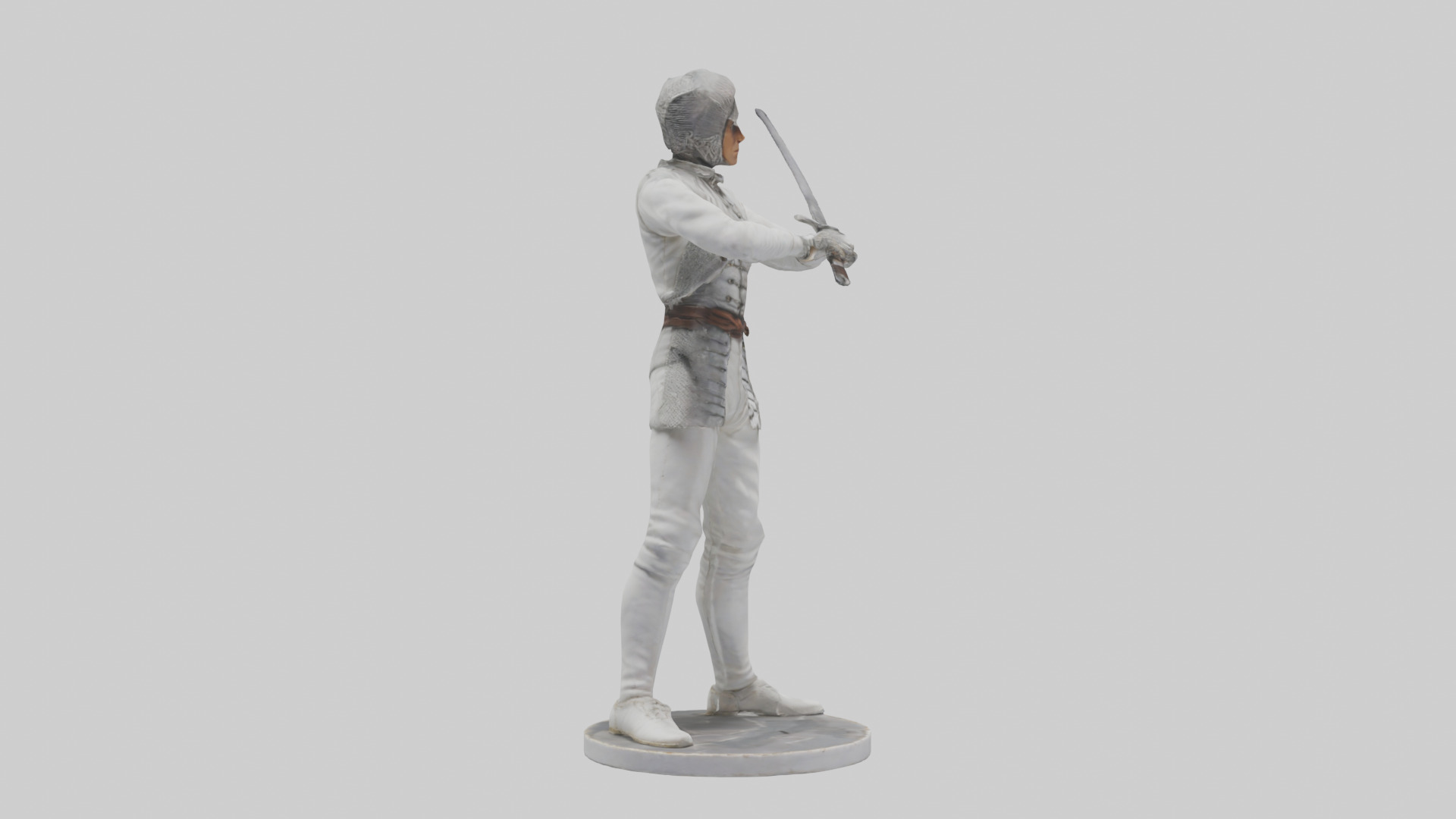 Fencing Duelist in Attack Pose statue model 3D model_13