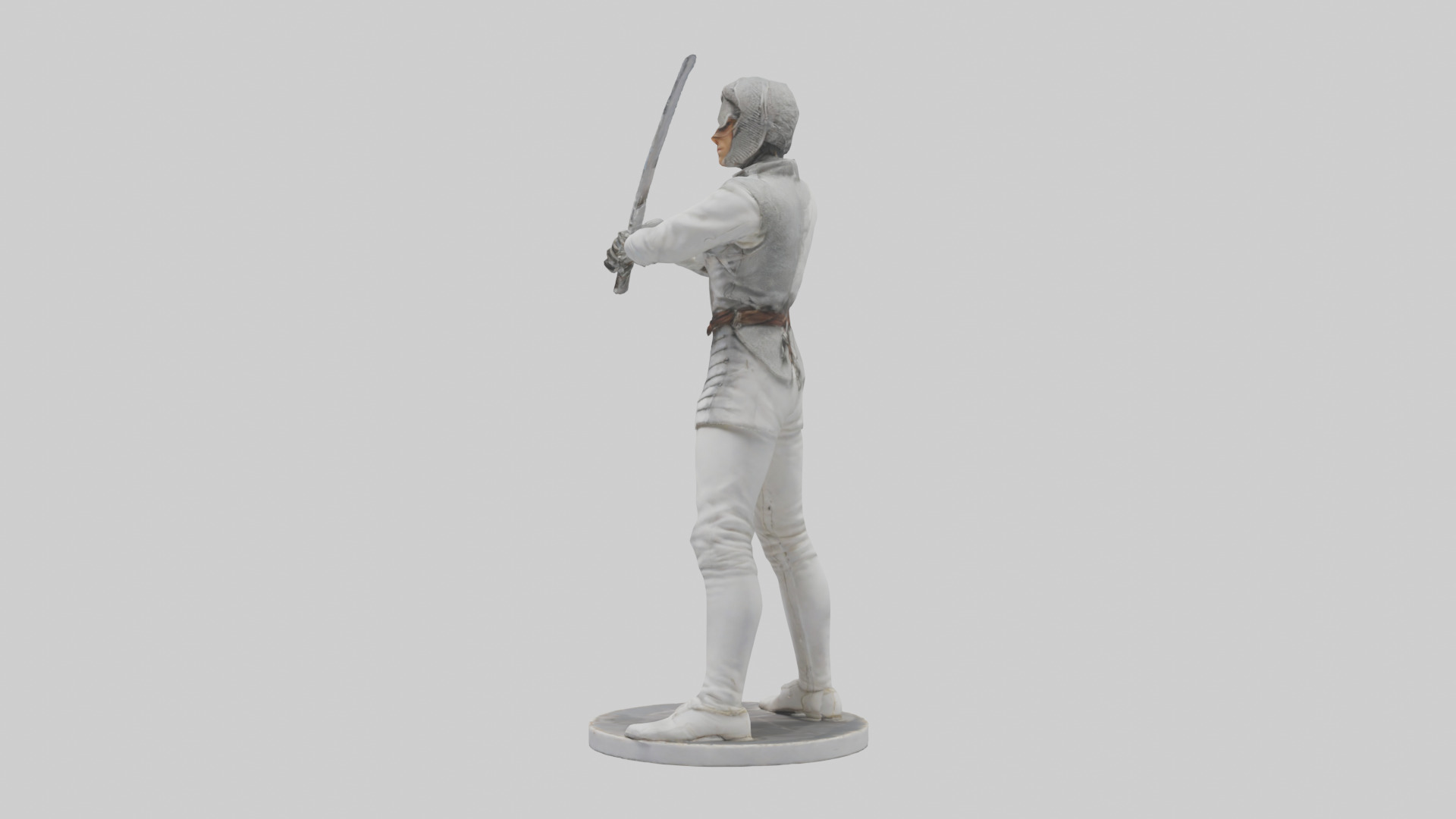 Fencing Duelist in Attack Pose statue model 3D model_12