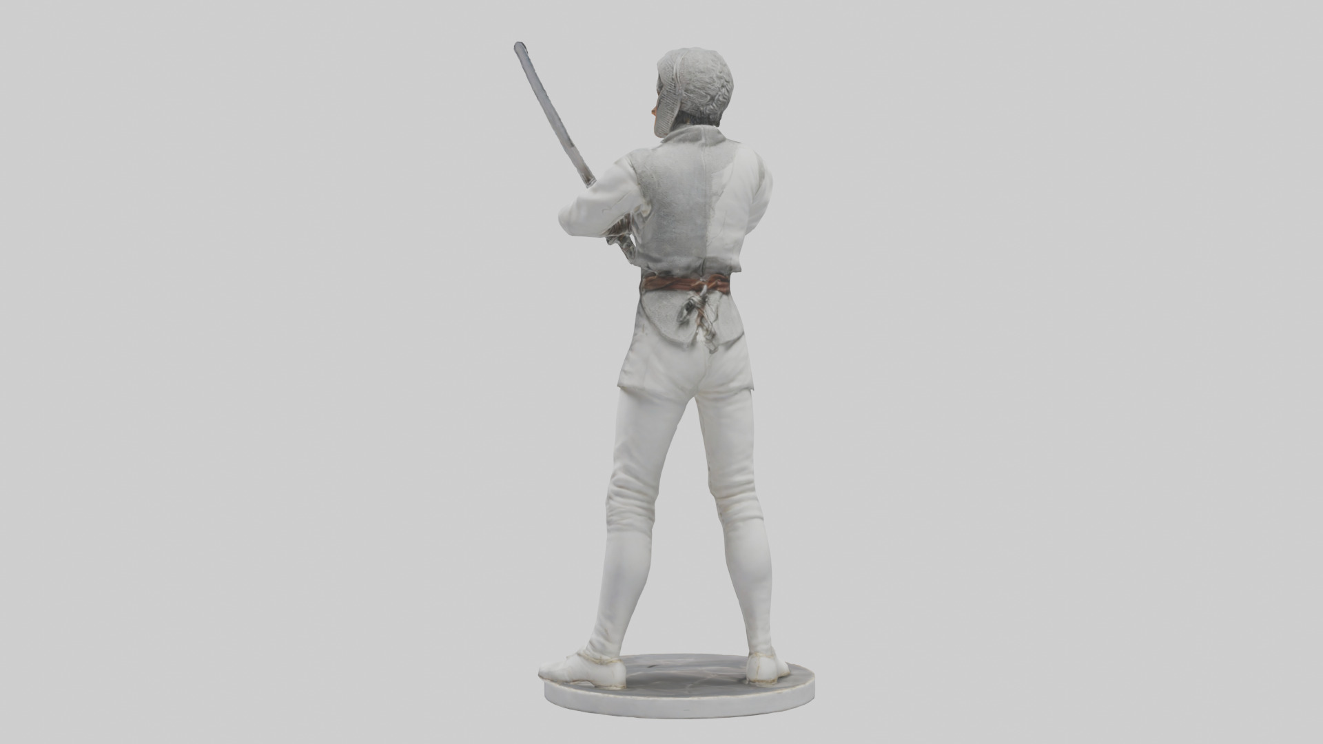 Fencing Duelist in Attack Pose statue model 3D model_1