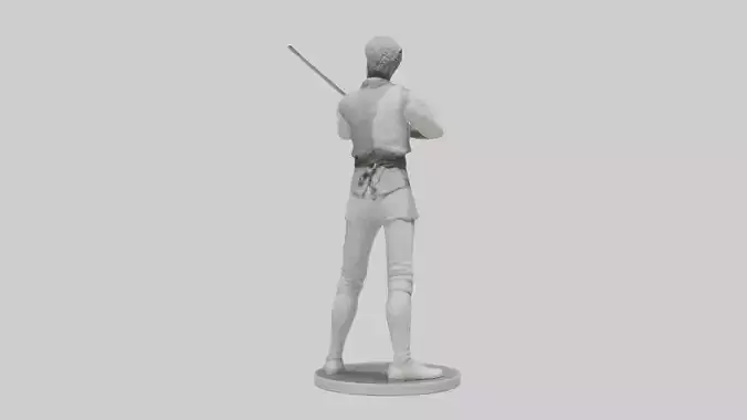 Fencing Duelist in Attack Pose statue model