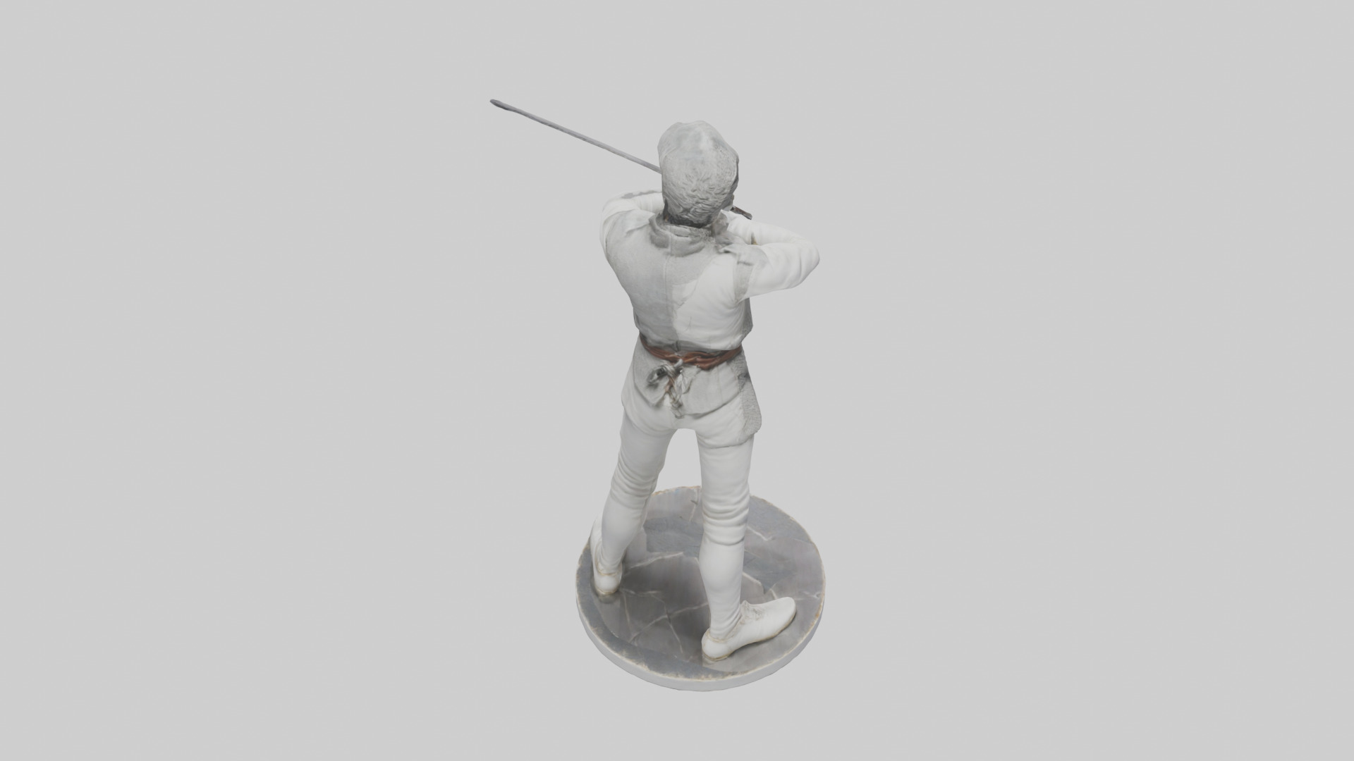 Fencing Duelist in Attack Pose statue model 3D model_15