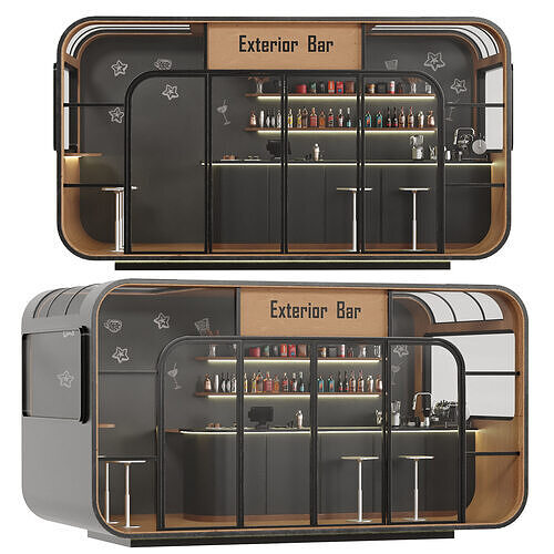 Bar 32 Exterior Bar Low-poly 3D model