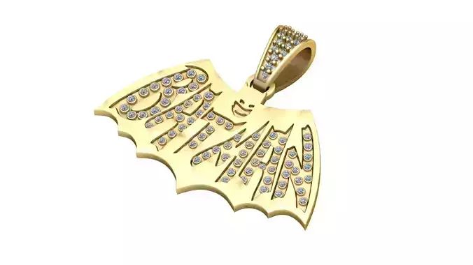 BAT ANIMAL AND BATMAN WORD PENDANT 3D PRINTABLE MODEL 3D print model