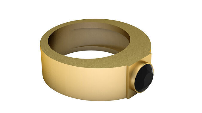 SIMPLE GOLDEN BLACK CRYSTAL RING 3D PRINTABLE MODEL 3D print model