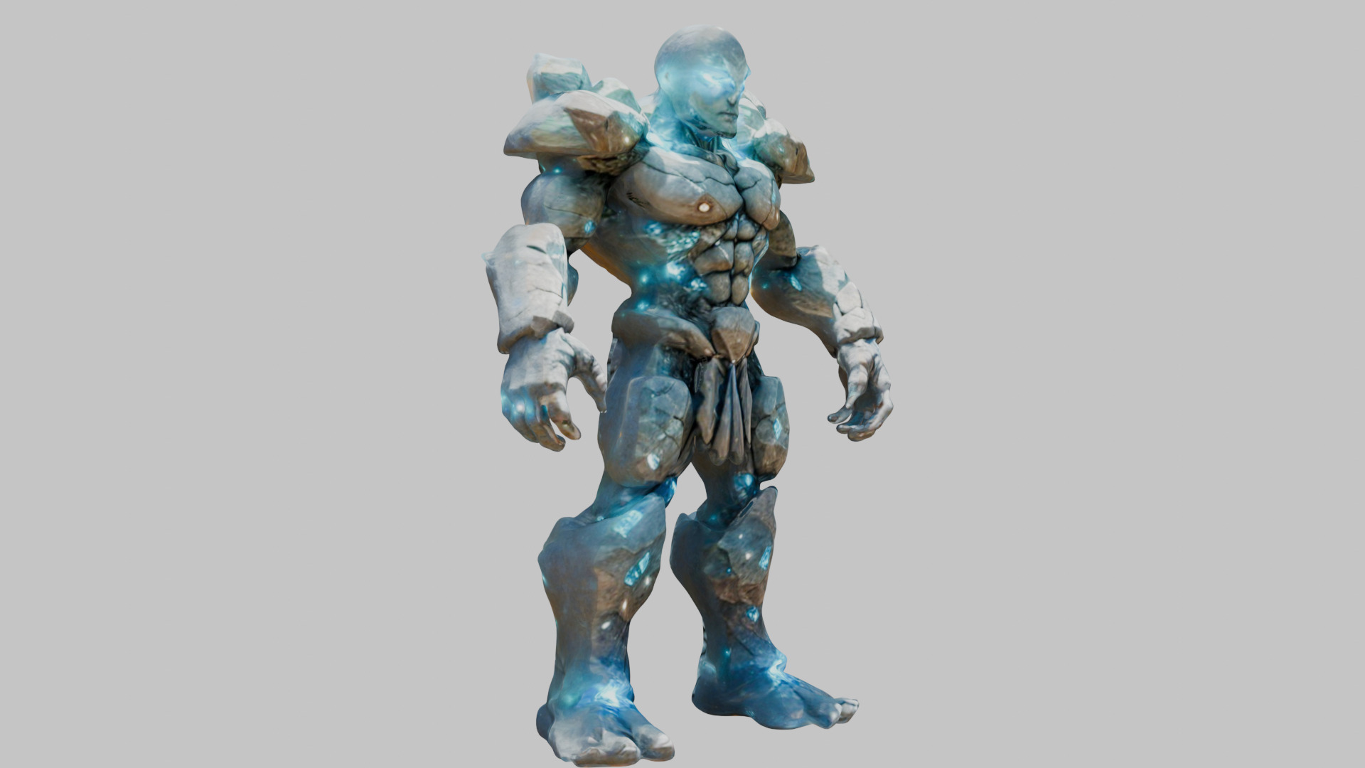 Stone Knight Golem Warrior 3D Model Low-poly 3D model_9