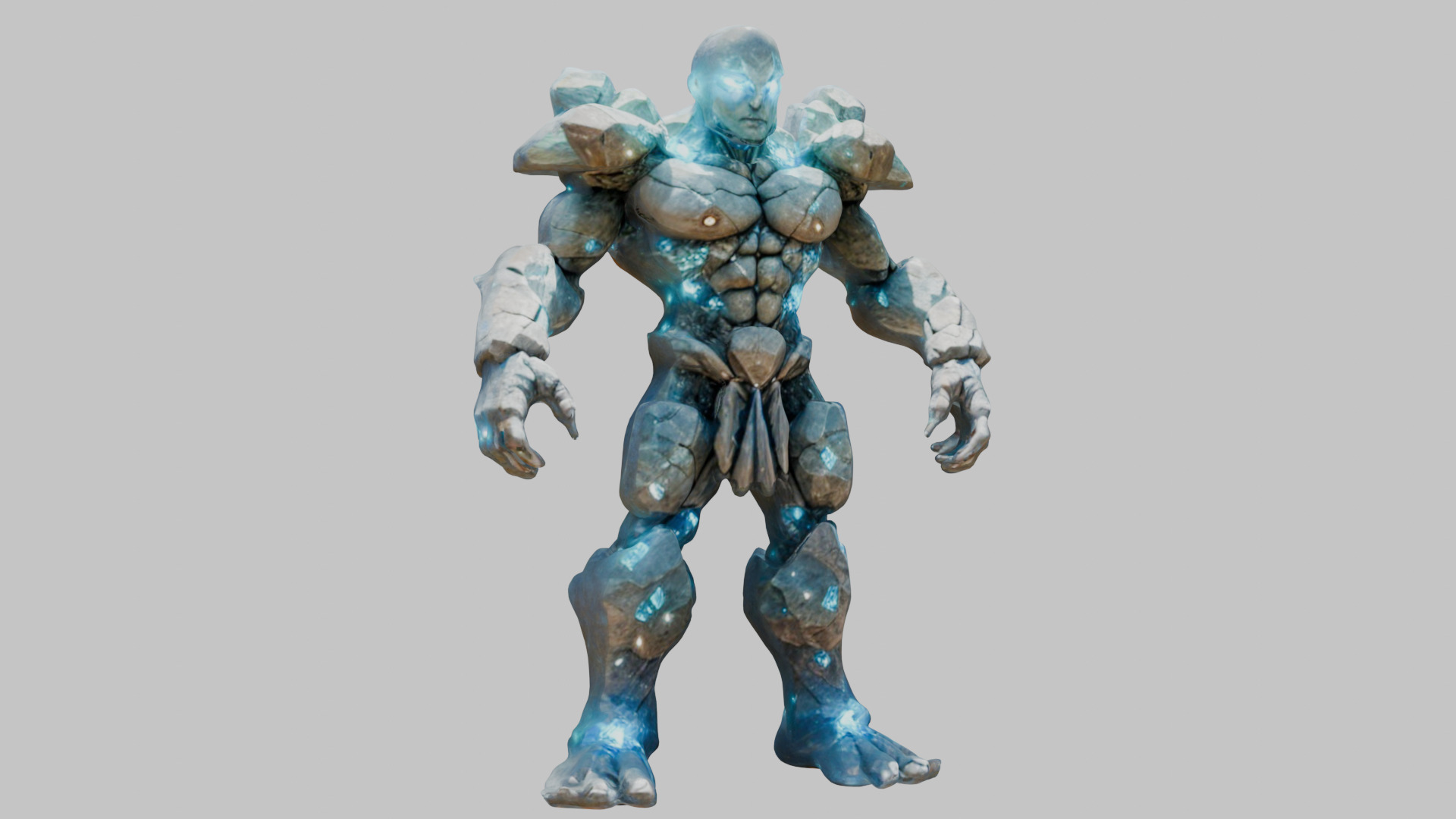 Stone Knight Golem Warrior 3D Model Low-poly 3D model_8