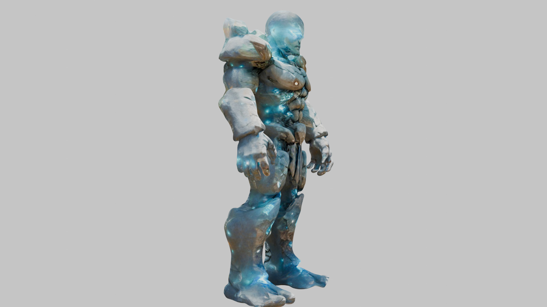 Stone Knight Golem Warrior 3D Model Low-poly 3D model_10