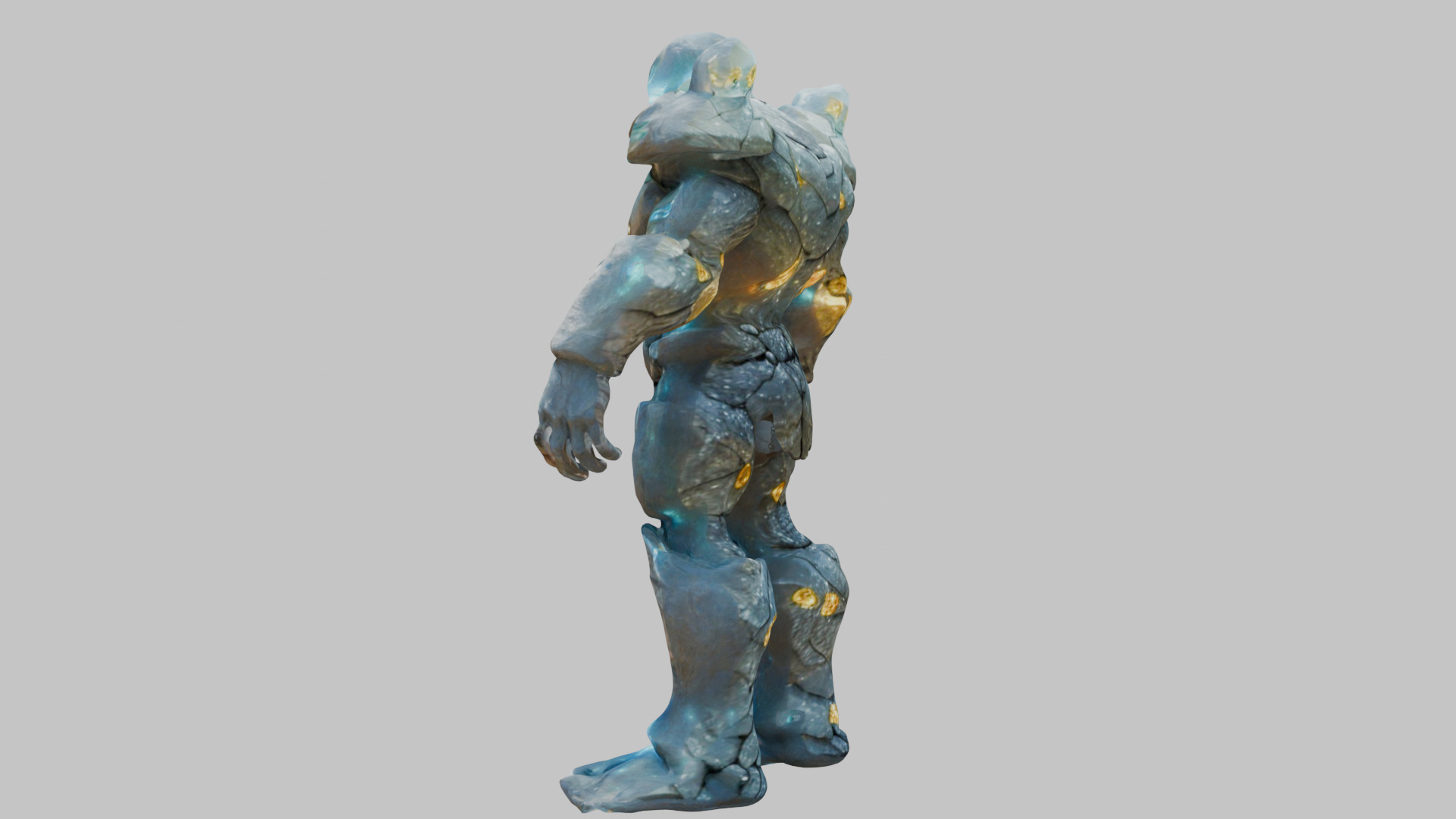 Stone Knight Golem Warrior 3D Model Low-poly 3D model_3