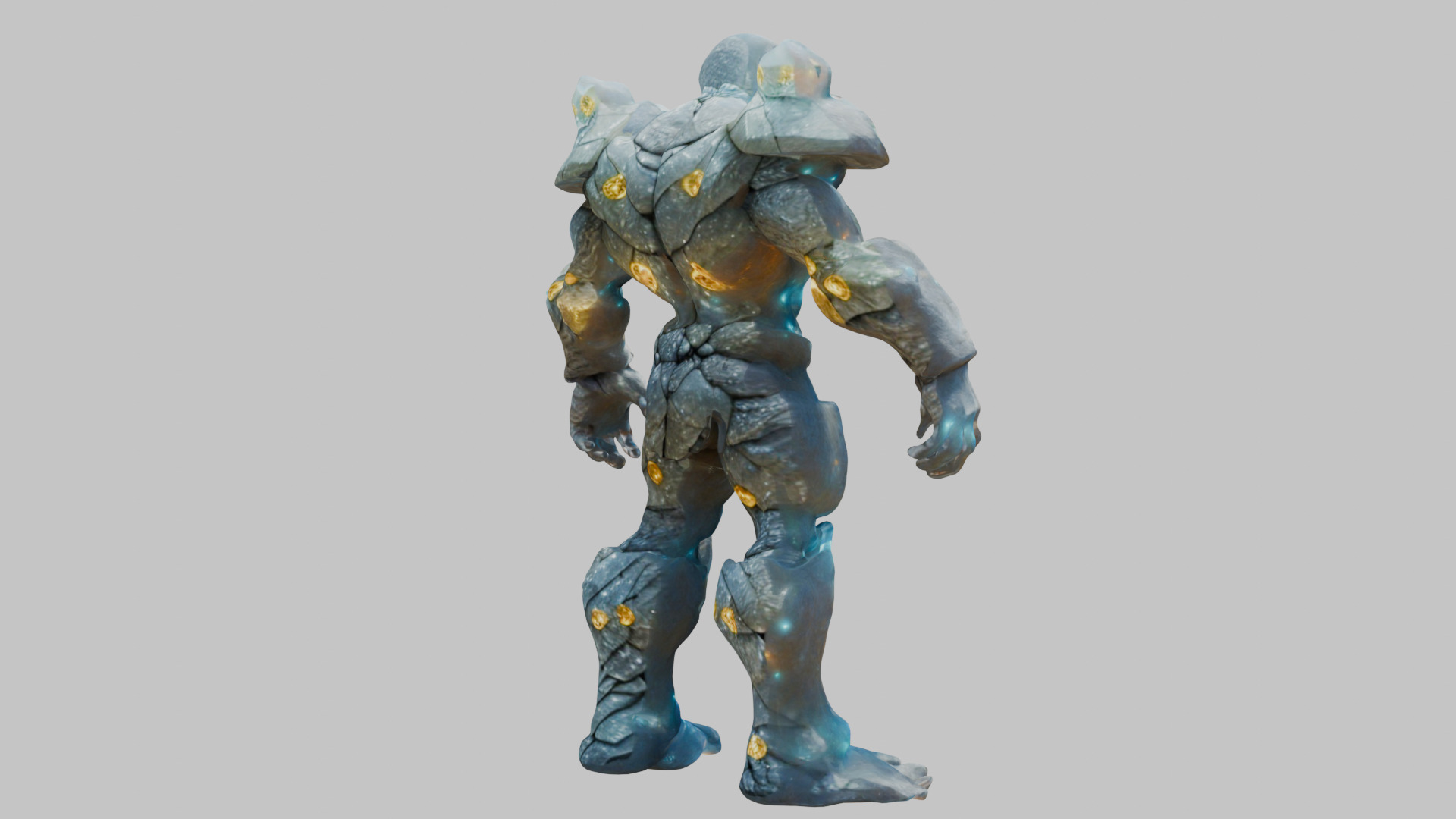Stone Knight Golem Warrior 3D Model Low-poly 3D model_13
