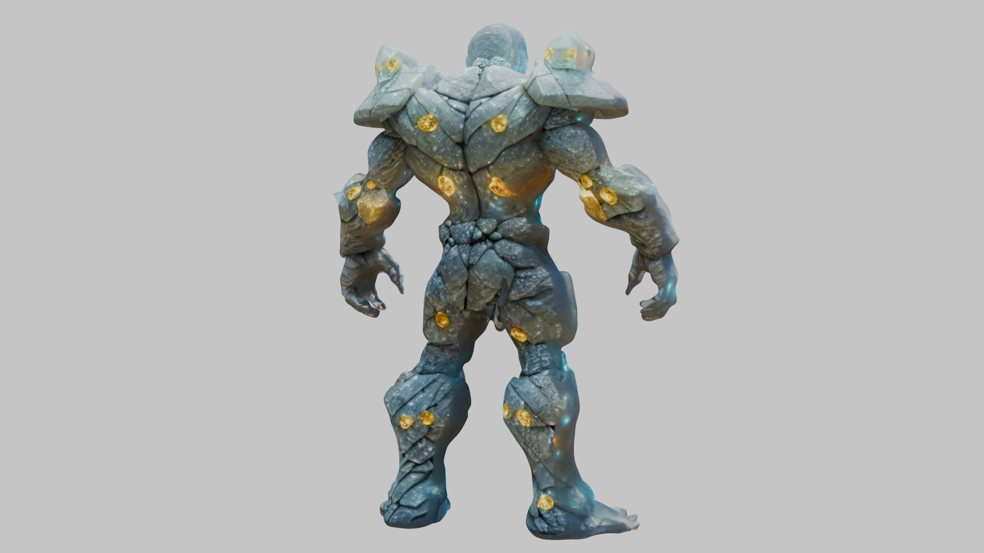 Stone Knight Golem Warrior 3D Model Low-poly 3D model_14