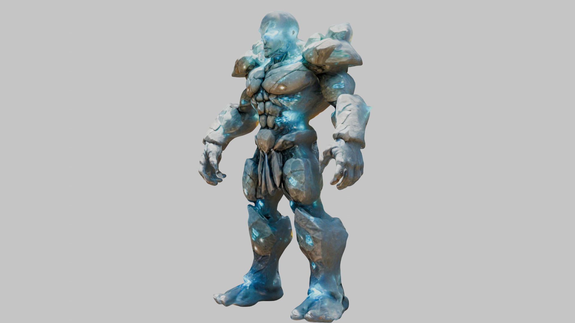 Stone Knight Golem Warrior 3D Model Low-poly 3D model_6