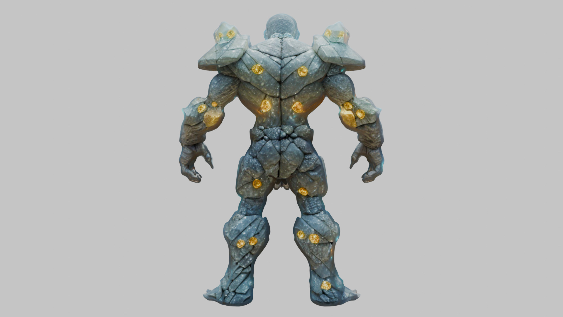 Stone Knight Golem Warrior 3D Model Low-poly 3D model_15