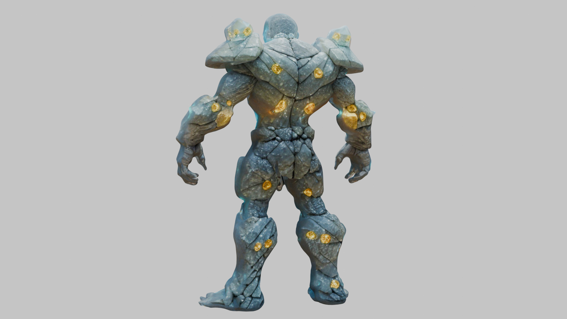 Stone Knight Golem Warrior 3D Model Low-poly 3D model_1