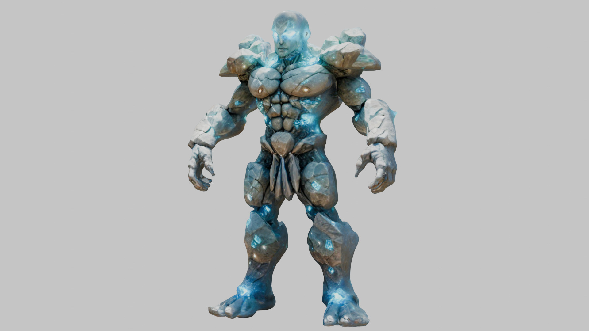 Stone Knight Golem Warrior 3D Model Low-poly 3D model_7