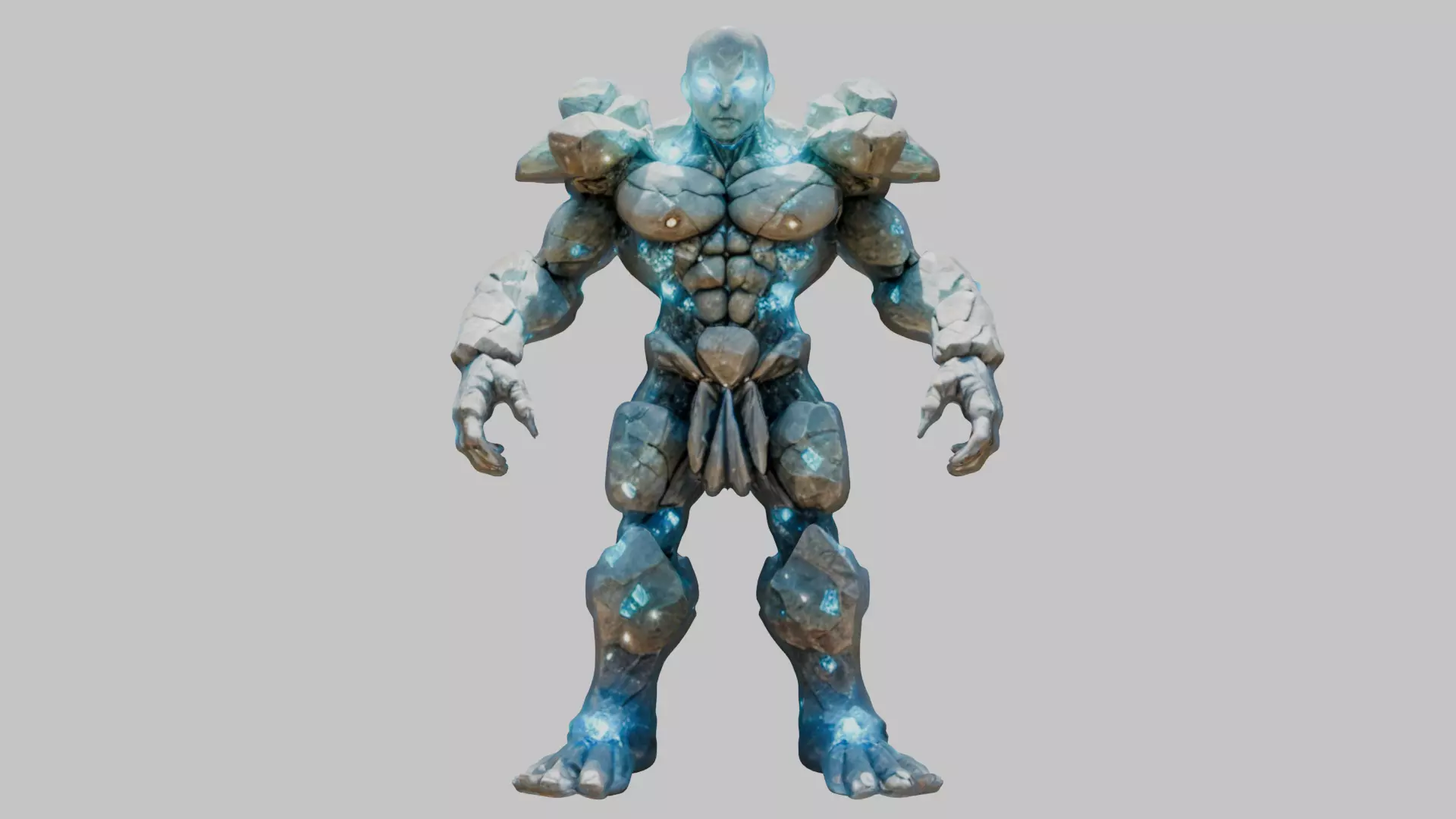 Stone Knight Golem Warrior 3D Model Low-poly 3D model_0