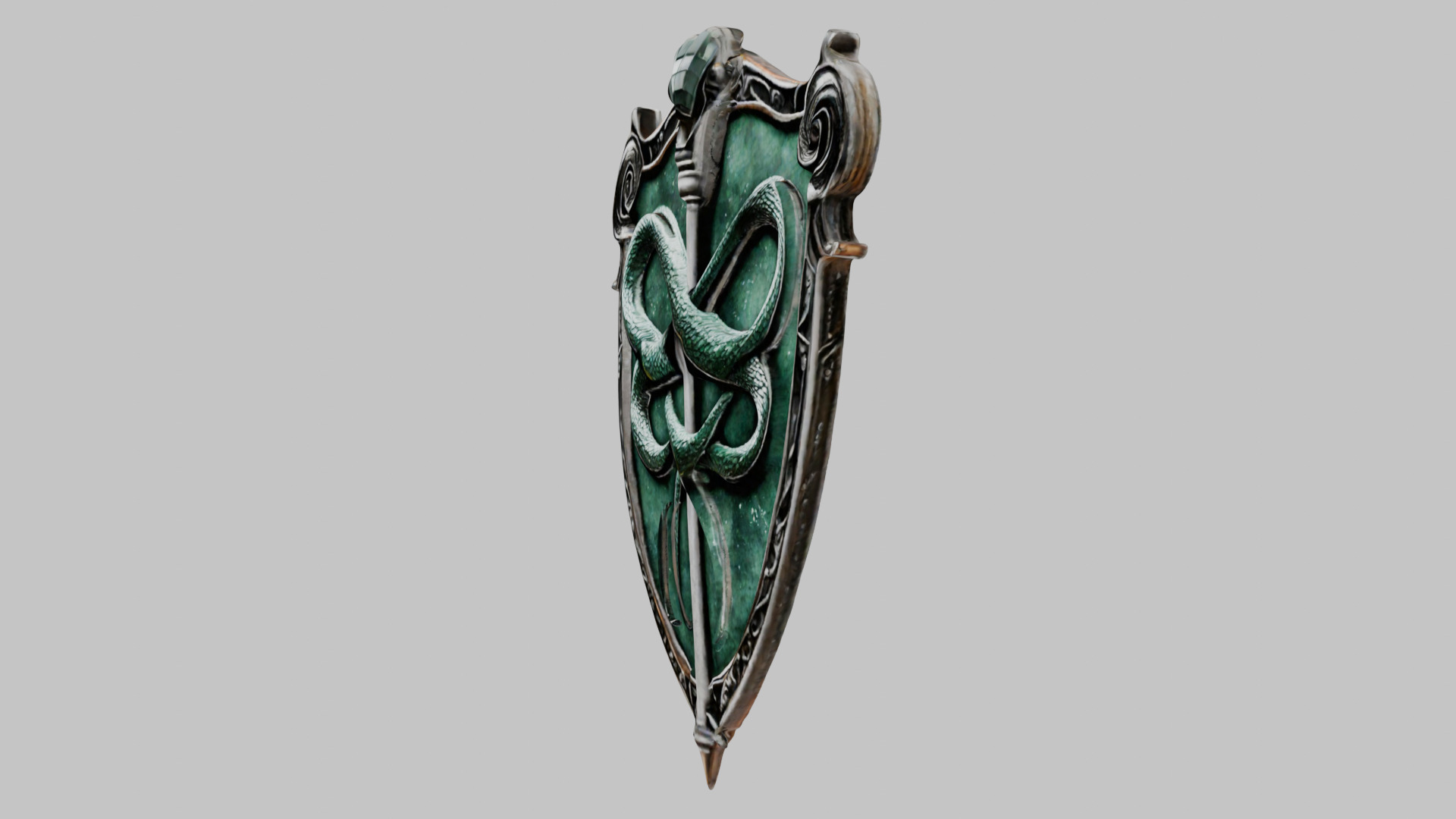 Emerald Serpent Shield Emblem 3D Model Low-poly 3D model_5
