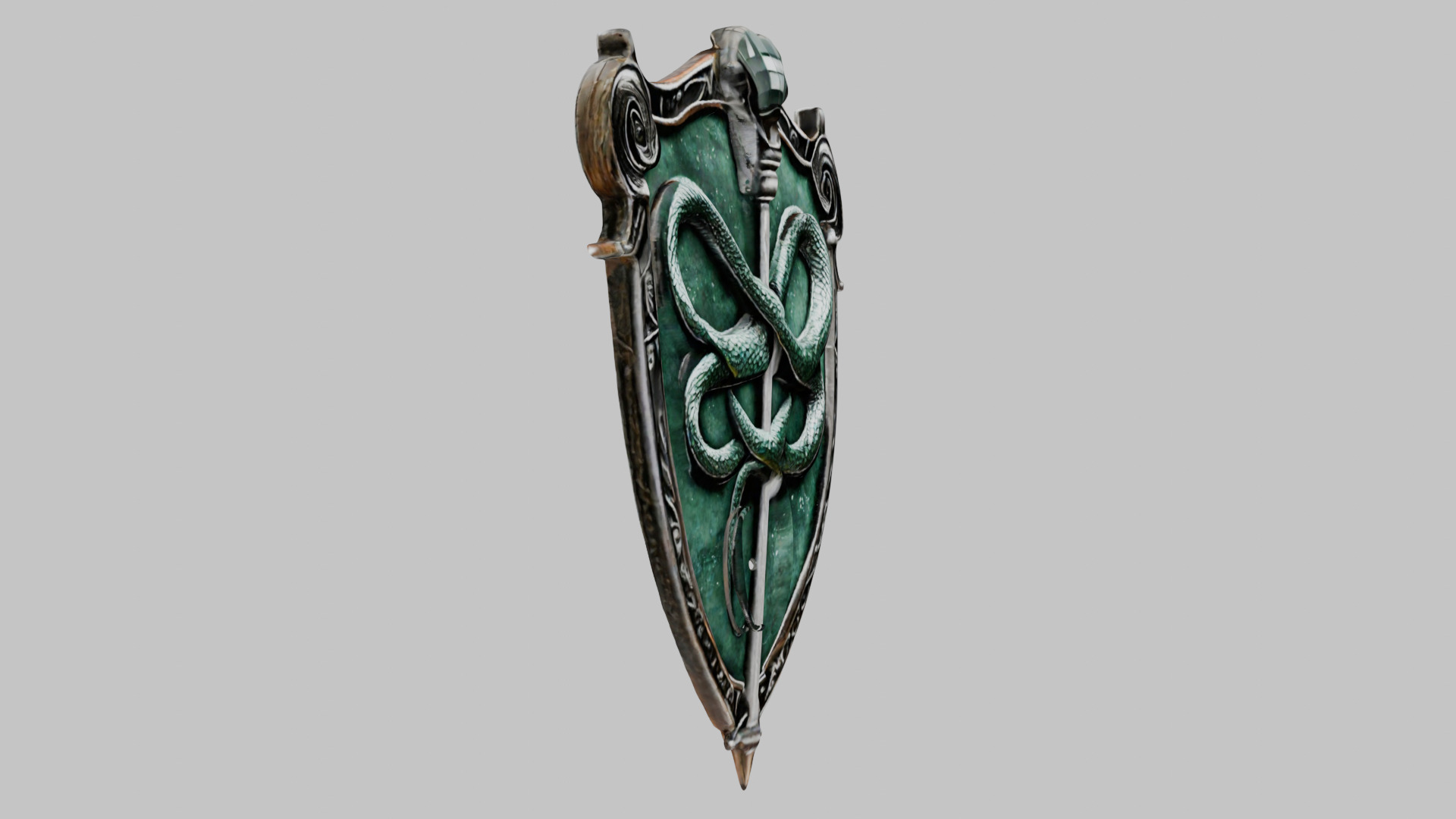 Emerald Serpent Shield Emblem 3D Model Low-poly 3D model_10