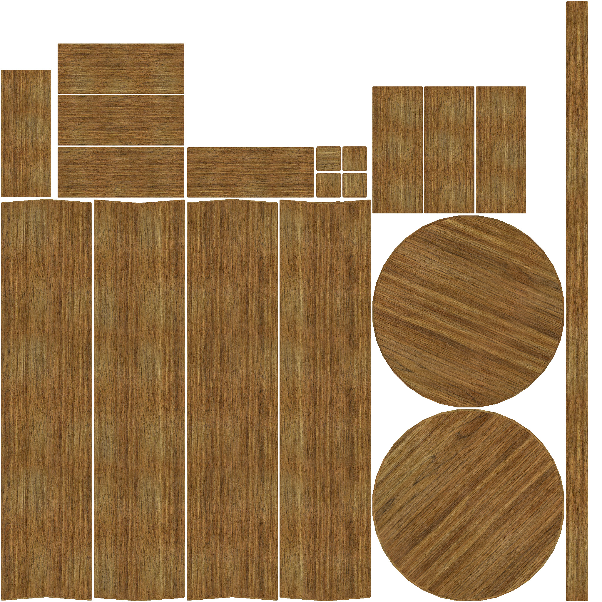 Wooden Stool Low-poly 3D model_8