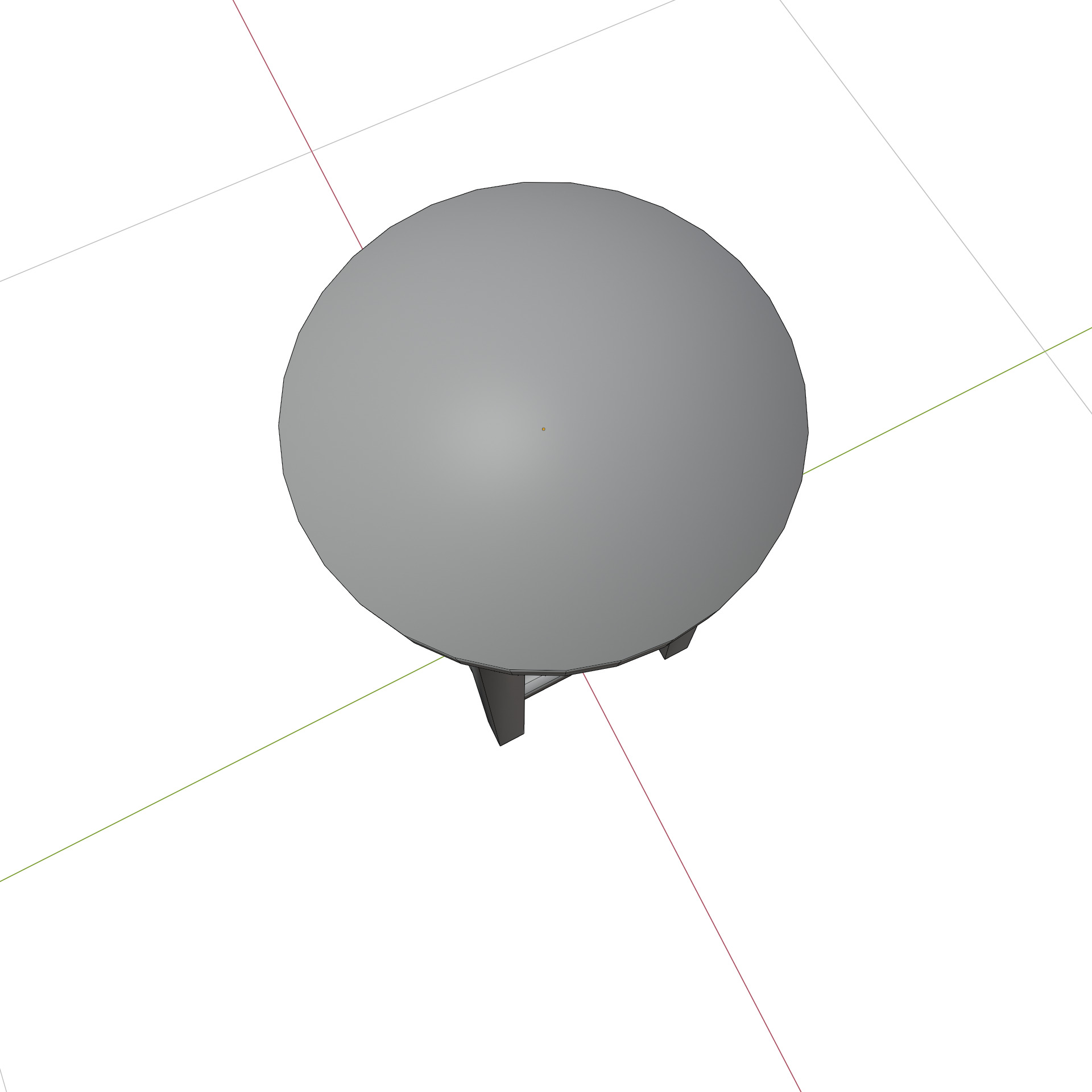 Wooden Stool Low-poly 3D model_7