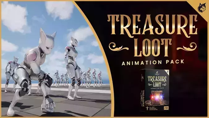 Treasure Loot Animation Pack 3D model