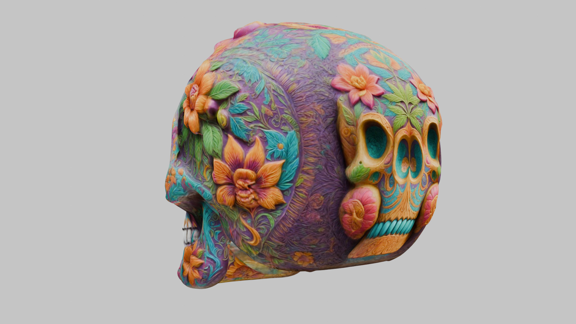 Sugar Skull Calavera 3D Model Low-poly 3D model_18