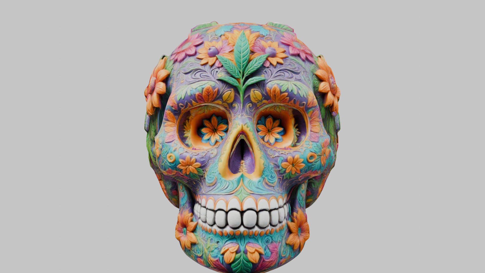 Sugar Skull Calavera 3D Model Low-poly 3D model_16
