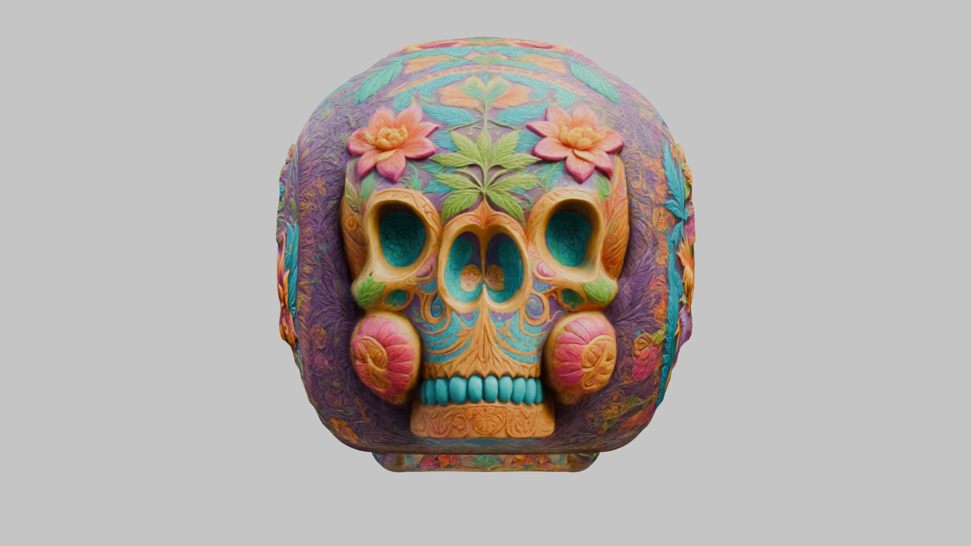 Sugar Skull Calavera 3D Model Low-poly 3D model_31