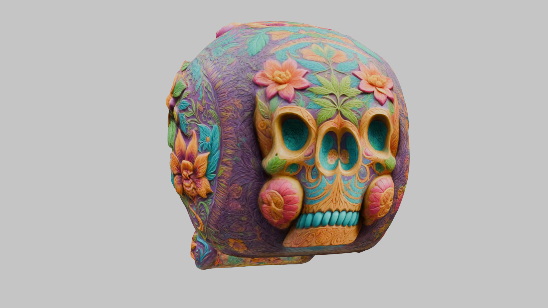 Sugar Skull Calavera 3D Model Low-poly 3D model_17