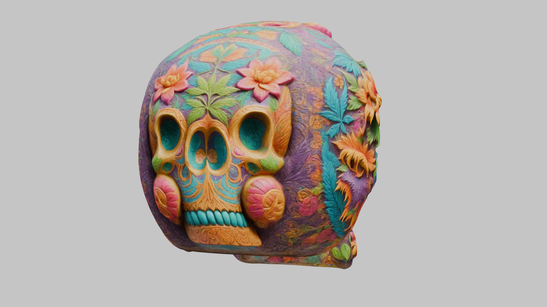 Sugar Skull Calavera 3D Model Low-poly 3D model_14