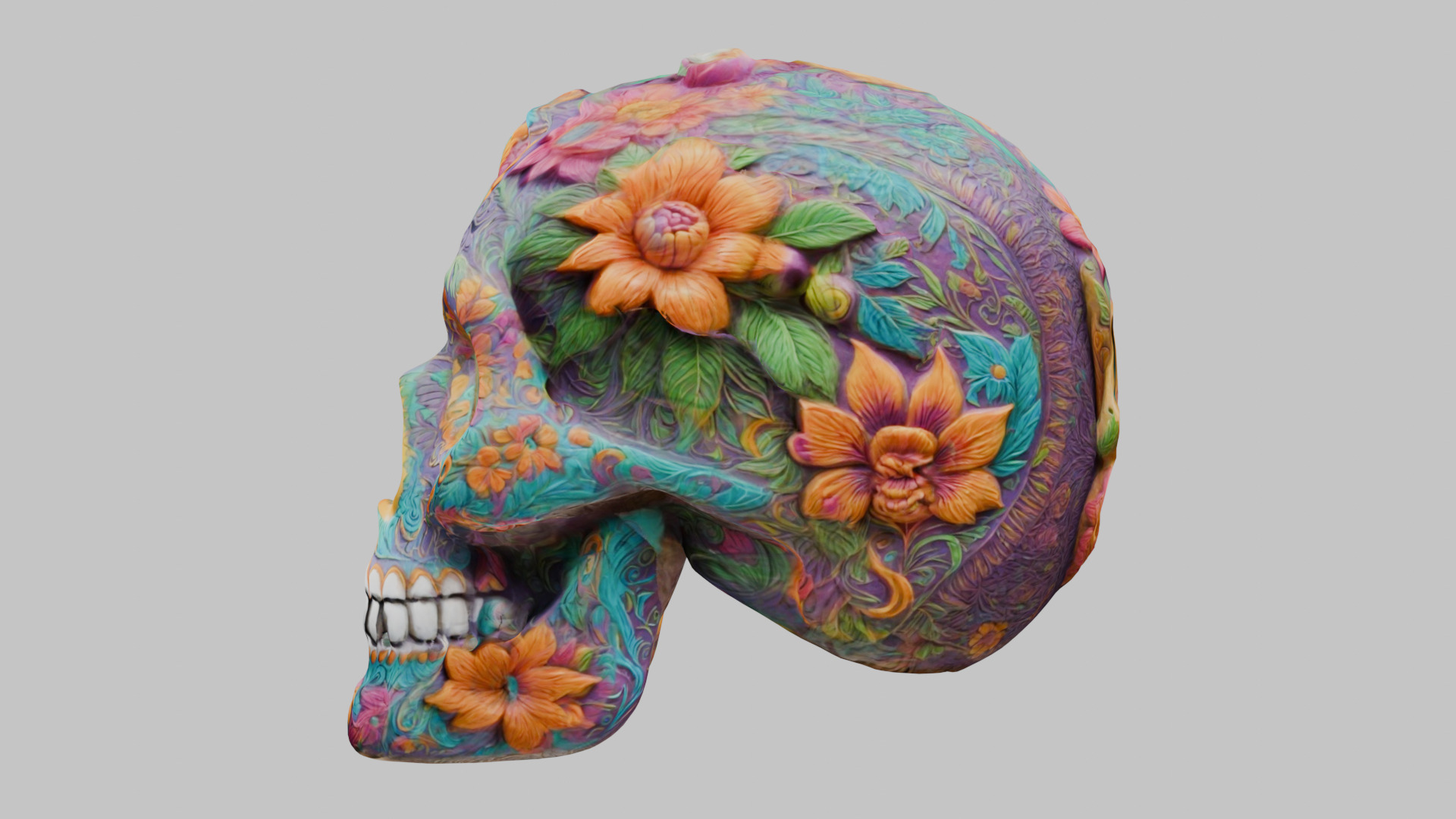 Sugar Skull Calavera 3D Model Low-poly 3D model_20